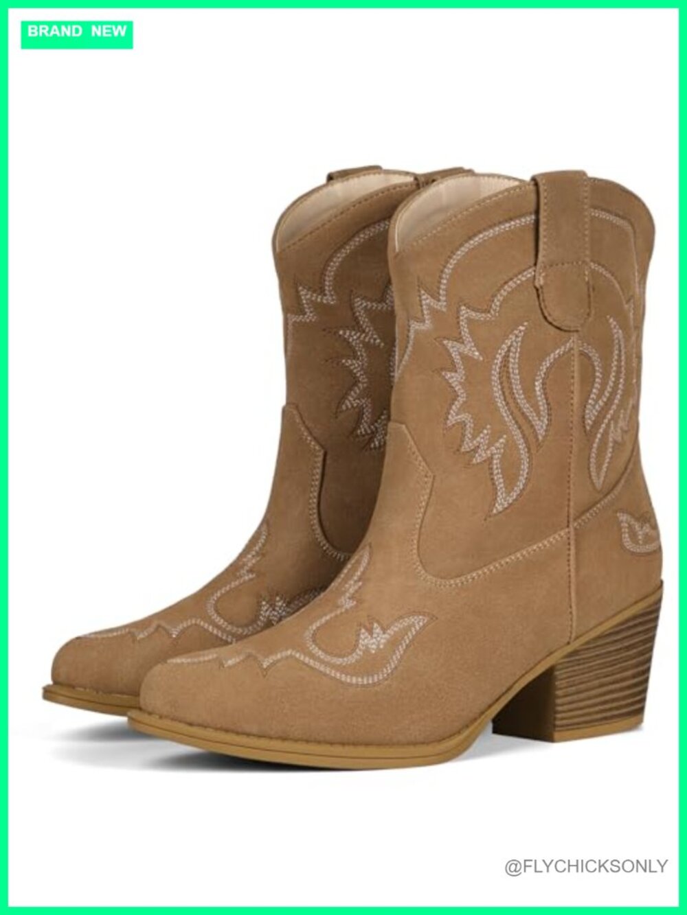Women's Ankle Cowboy Boots Pointed Toe Vegan Leather Western Booties